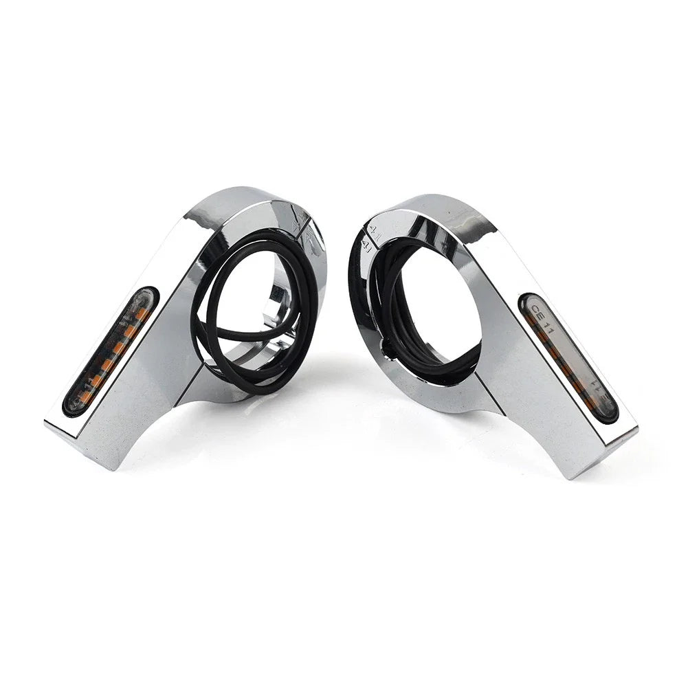 Amber Fork Turn Signal Light Indicator 37MM-41MM for Harley Touring Dyna (2006-2023)