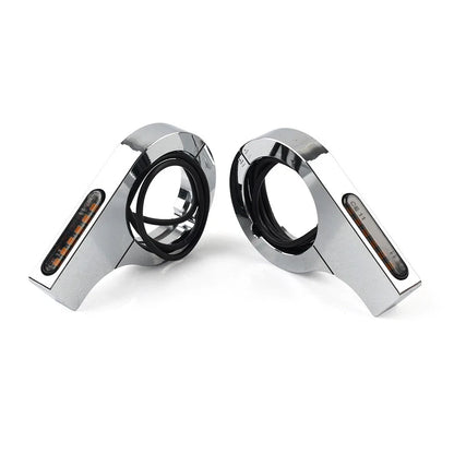 Amber Fork Turn Signal Light Indicator 37MM-41MM for Harley Touring Dyna (2006-2023)