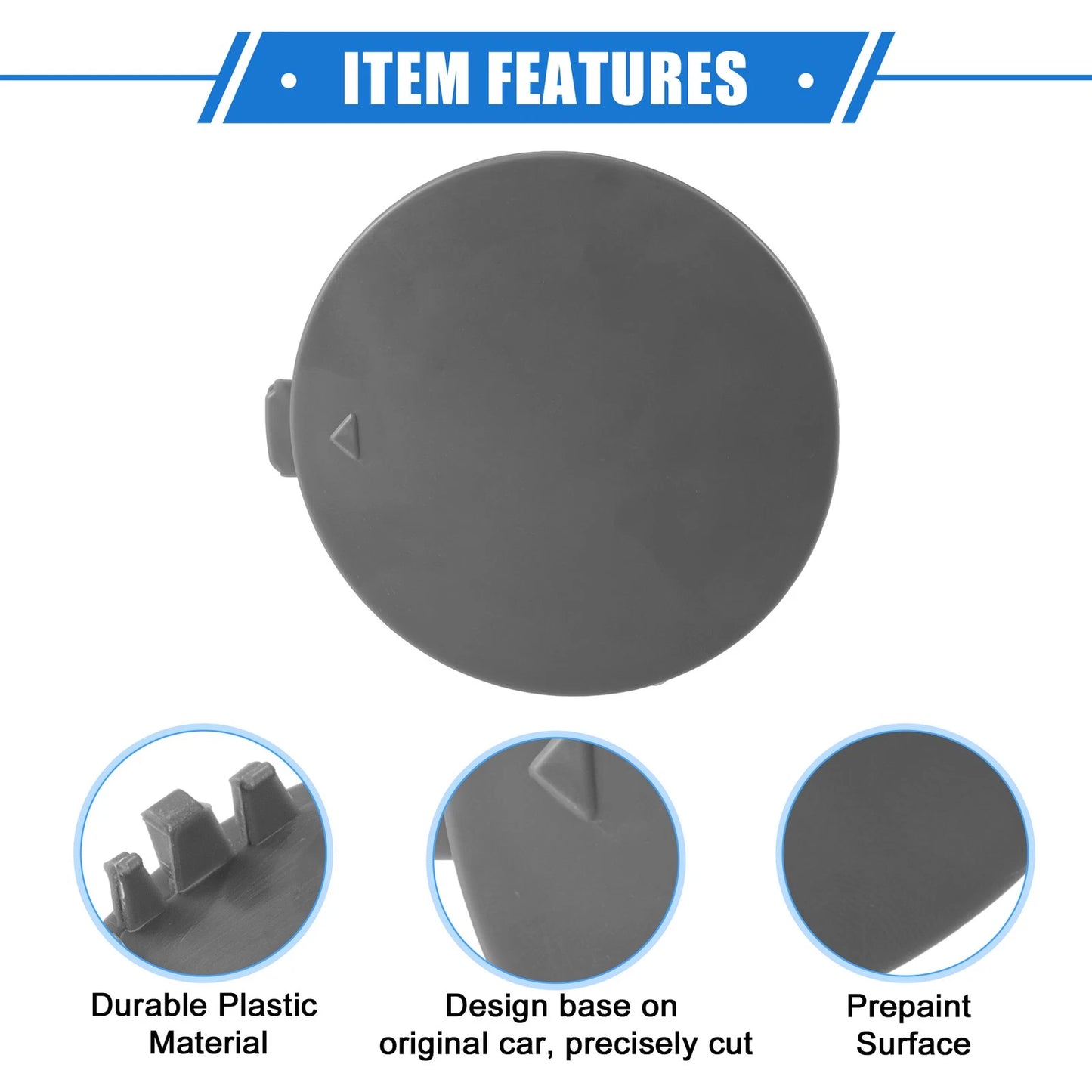 Tow Hook Eye Hole Cover Cap for BMW X5 (2016–2018) - Front Right, Gray