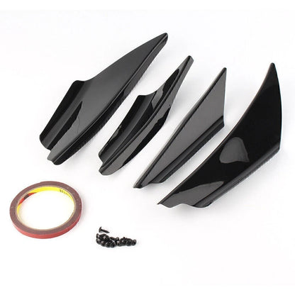 Universal Car ABS Front Bumper Canards Splitter Fins Body Spoiler
