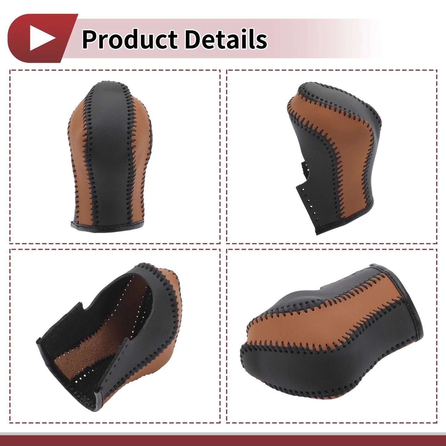 Gear Shift Knob Cover for Nissan Maxima (2016–2023) Black Brown Faux Leather