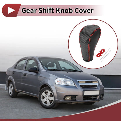 Black Carbon Fiber Gear Shift Knob Cover for Chevrolet Aveo (2004-2011)