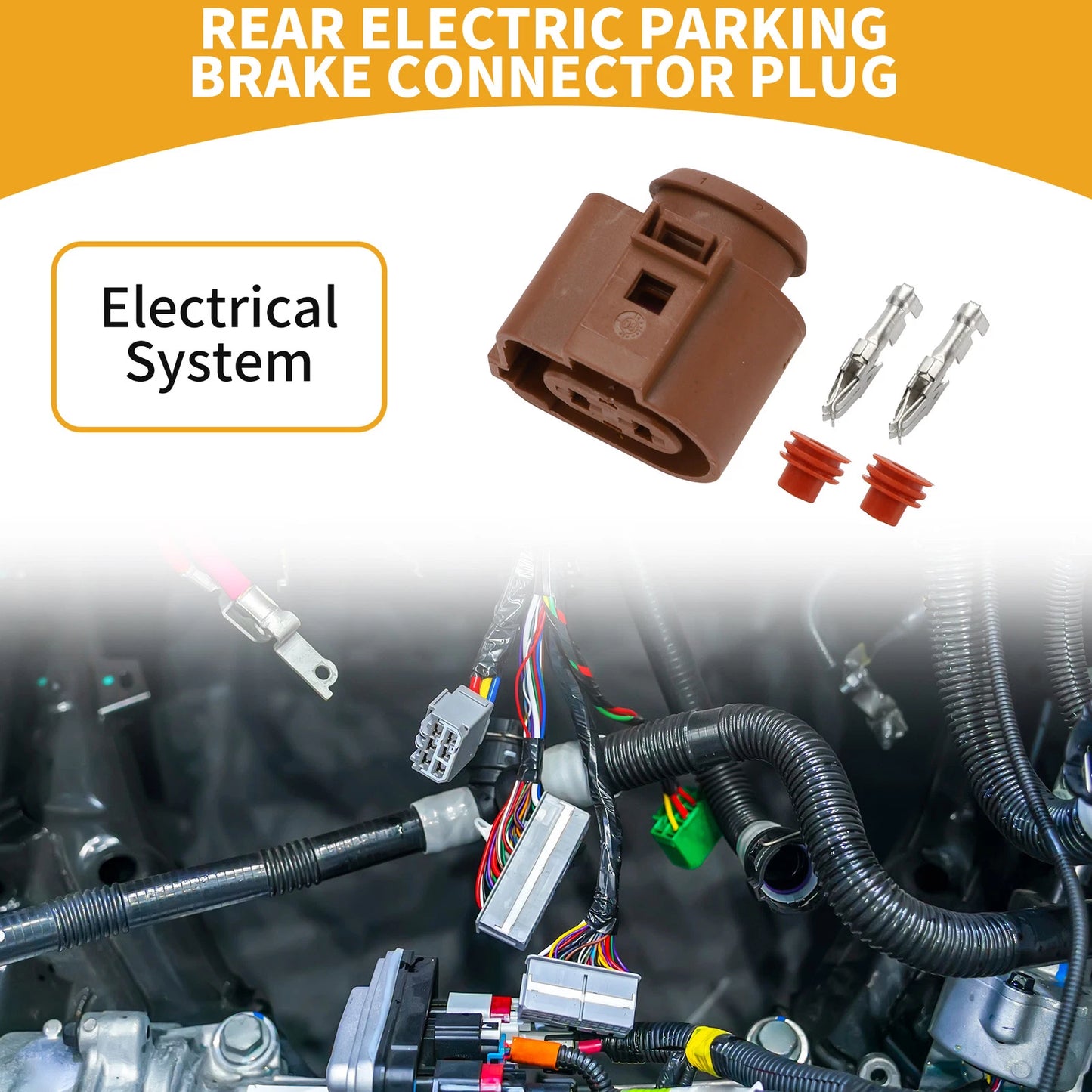 2 Pin Rear Electric Parking Brake Connector Plug for VW (No. 3B0973752A)