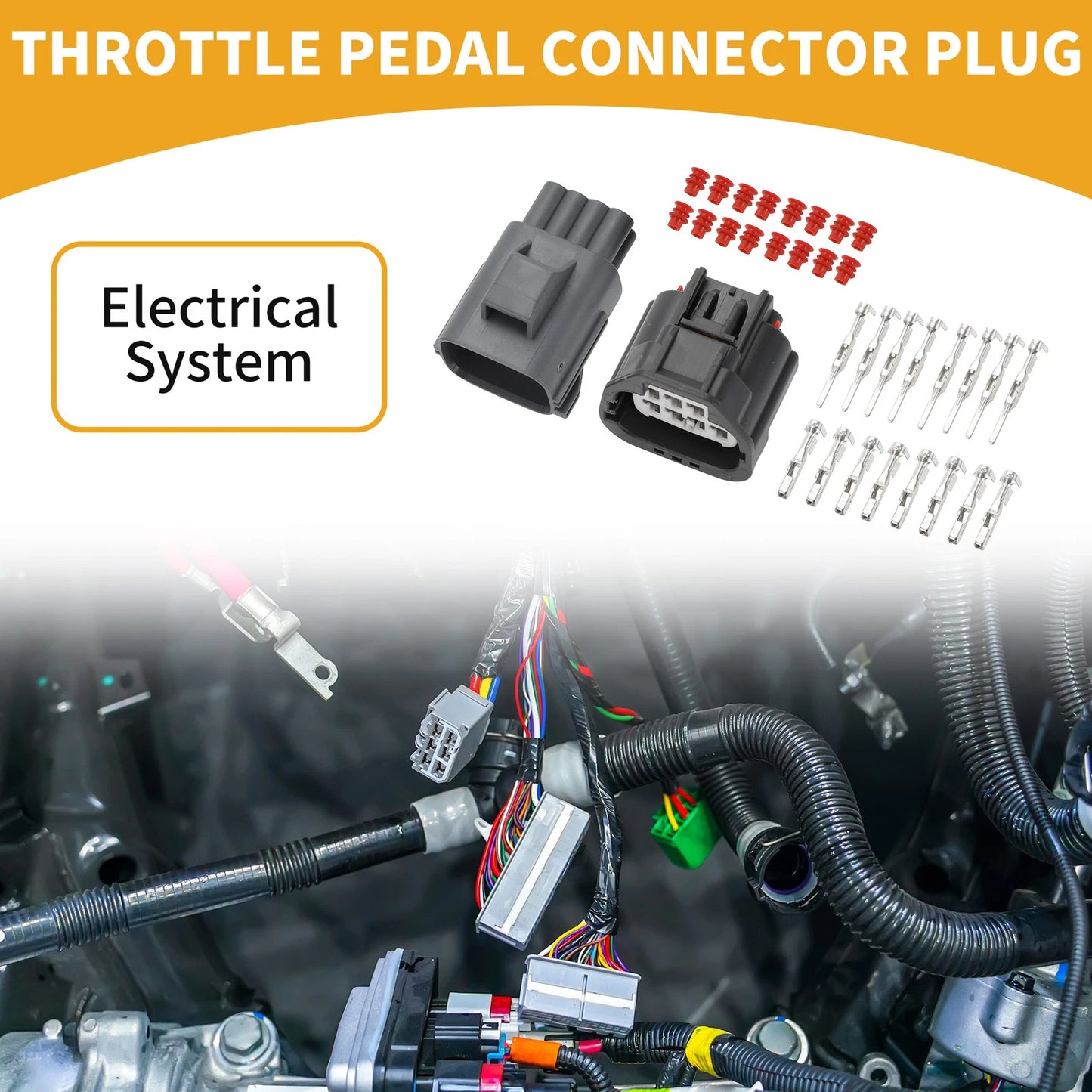 8 Pin Throttle Pedal Connector Plug for Ford (1 Set)