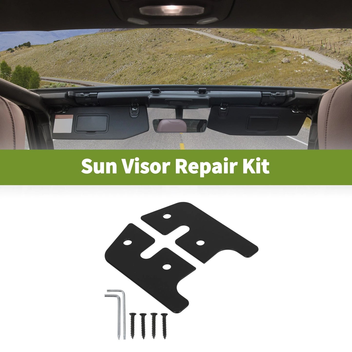 Set of 1 Sun Visor Repair Kit for Jeep Wrangler JK (2007–2018)