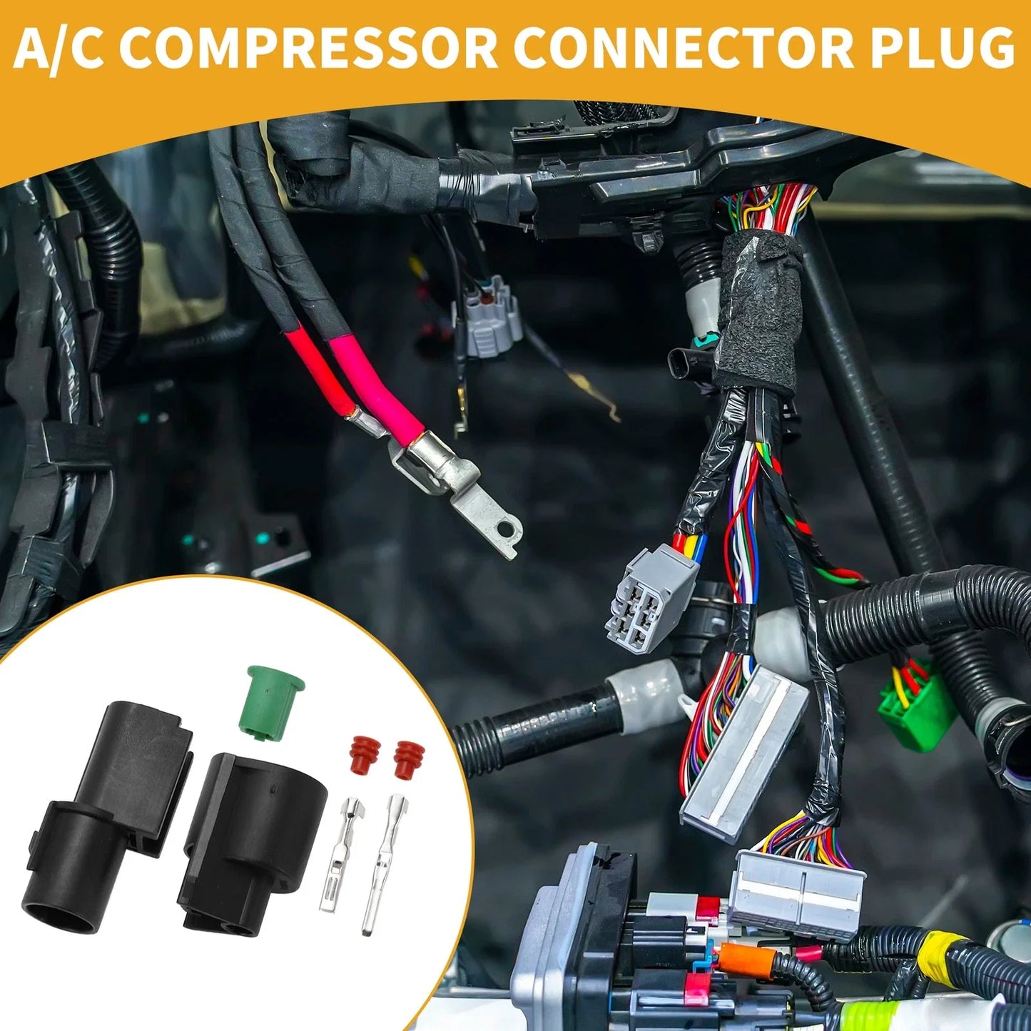 A/C Compressor Connector Plug for Hyundai - Male Female Wire Terminal