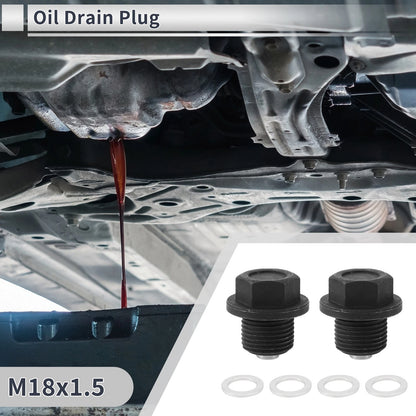 Set of 1 M18x1.5 Engine Oil Drain Plug with Gasket for Car Motorcycle