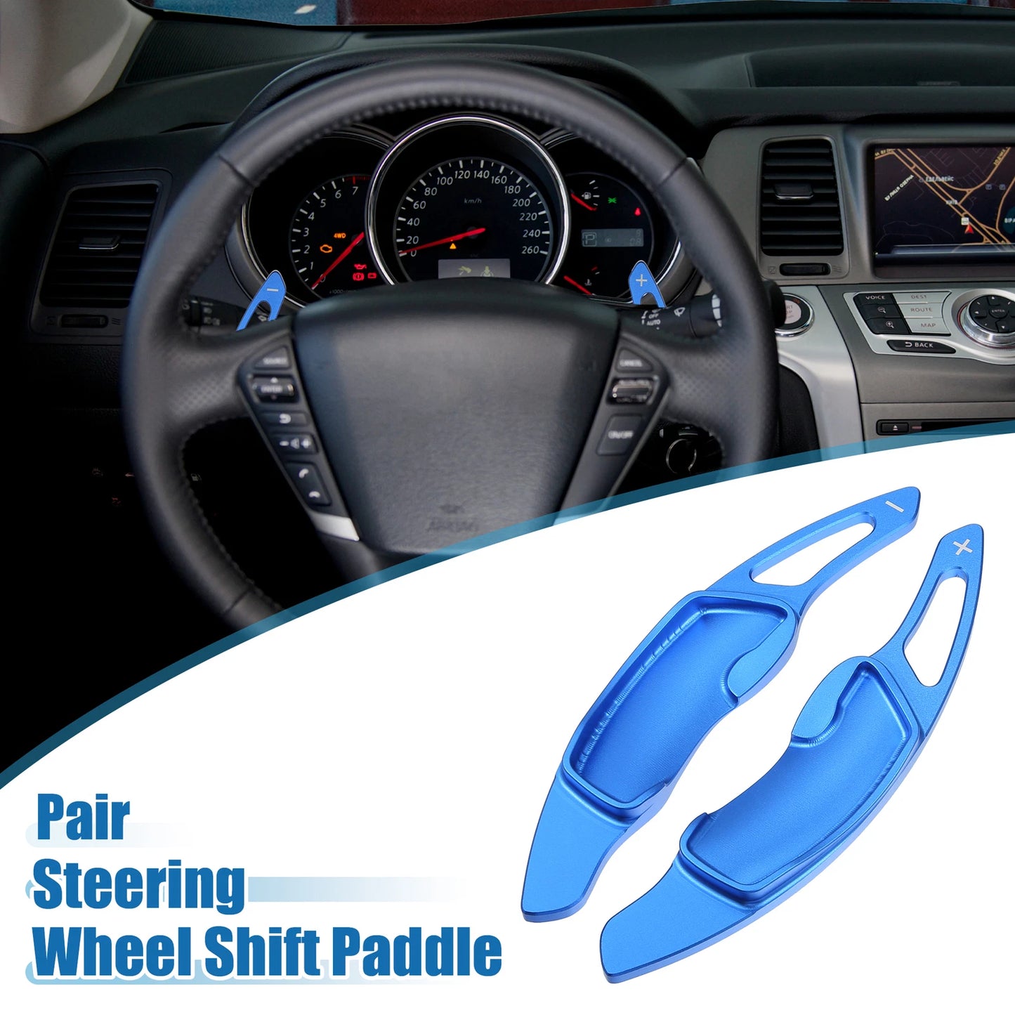 Set of 2 Steering Wheel Shift Paddle Covers for Subaru Legacy (2010–2018) Blue