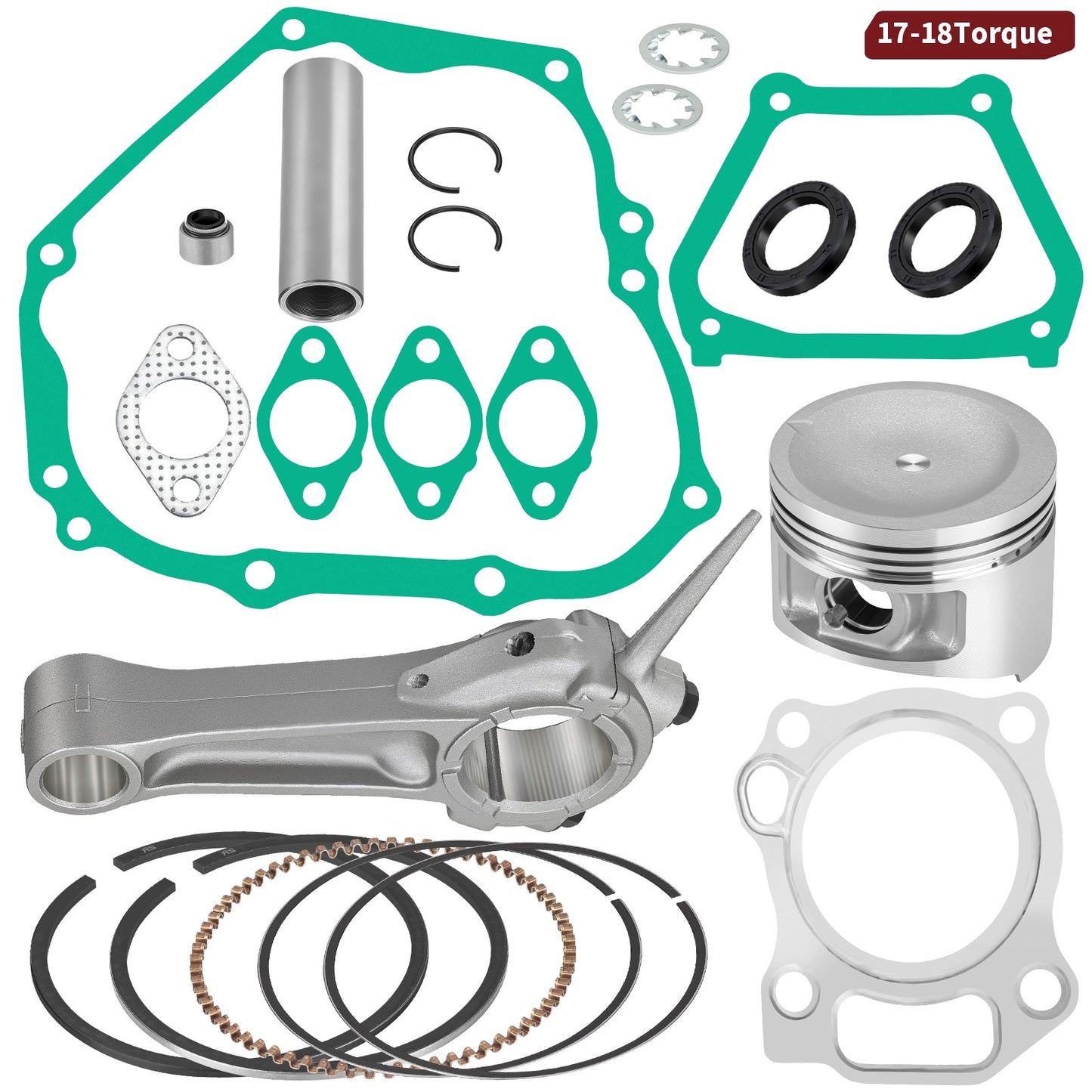 Piston Gasket Rebuild Kit for Yamaha Golf Cart G16-G20 (301CC)