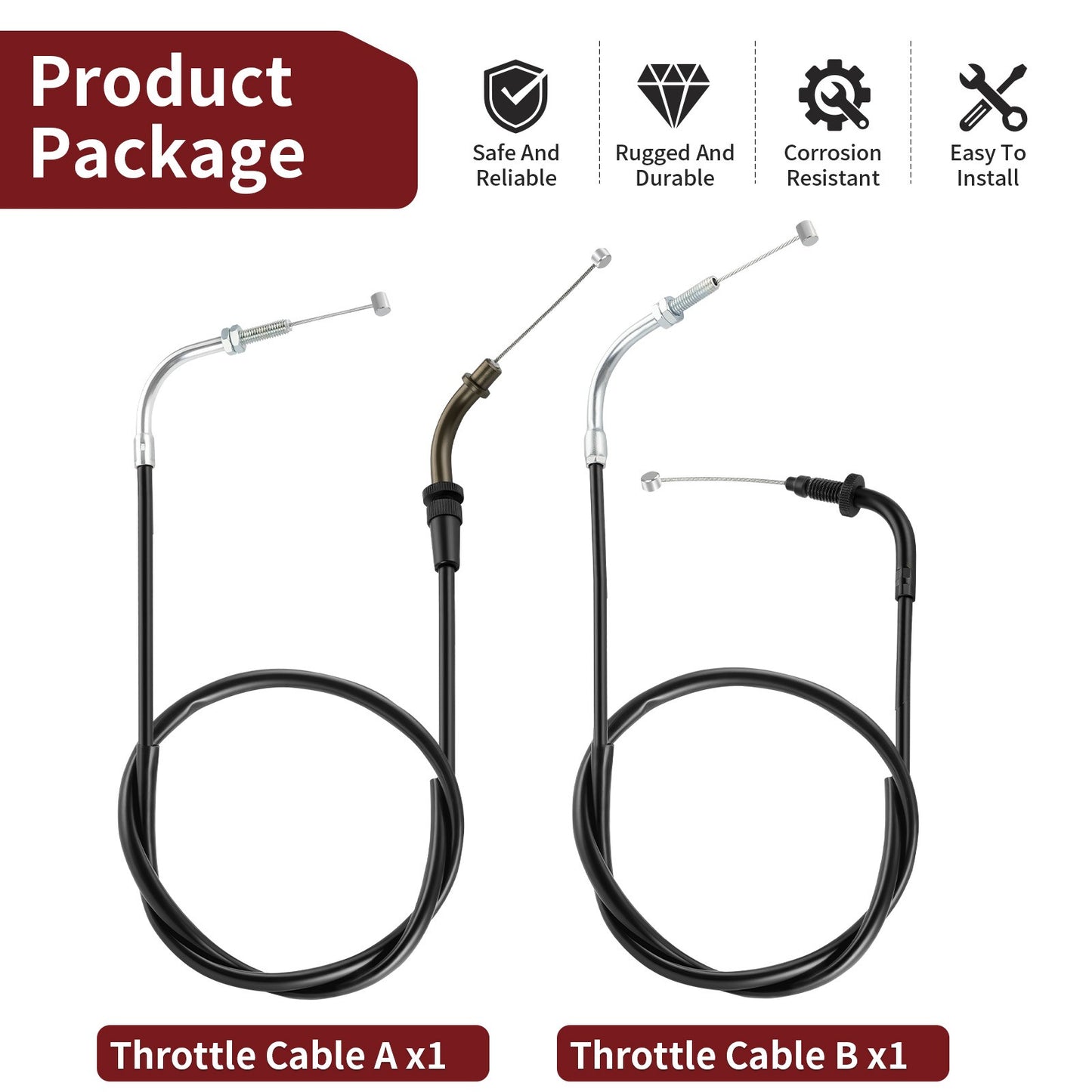 Throttle Cable Set for Yamaha V Star 250 (2008–2024)