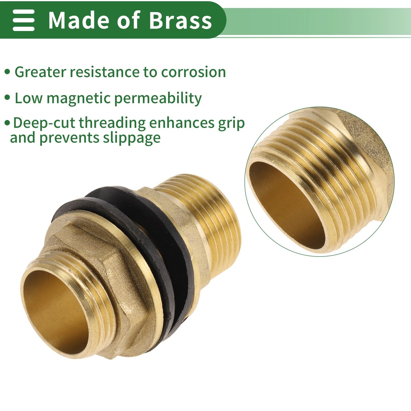 3/4" Male Double External Thread Coupling with Gasket for Various Models