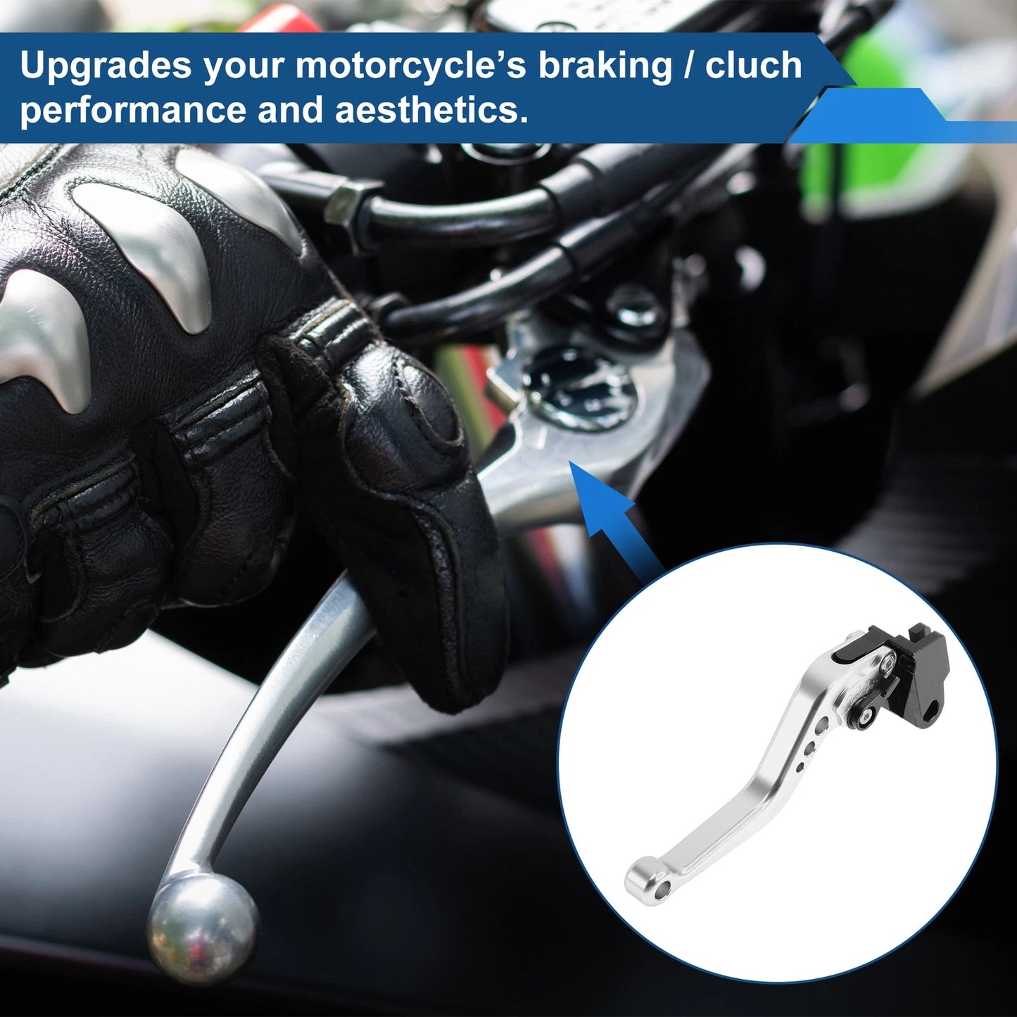 Short Brake Clutch Levers for Kawasaki Ninja 650R/ER-6F/EX650 (2017–2022) Silver Tone