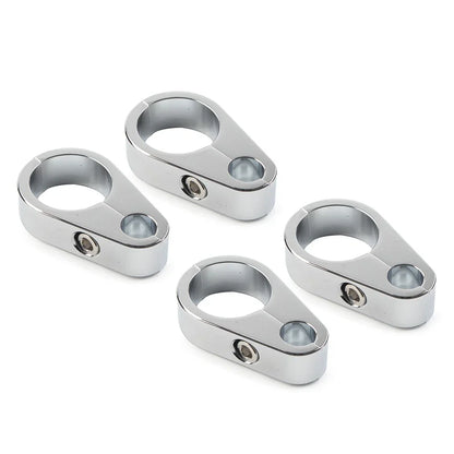 4X Chrome Brake Clutch Cable Wire Clamp Clip for Harley 1" Handlebar
