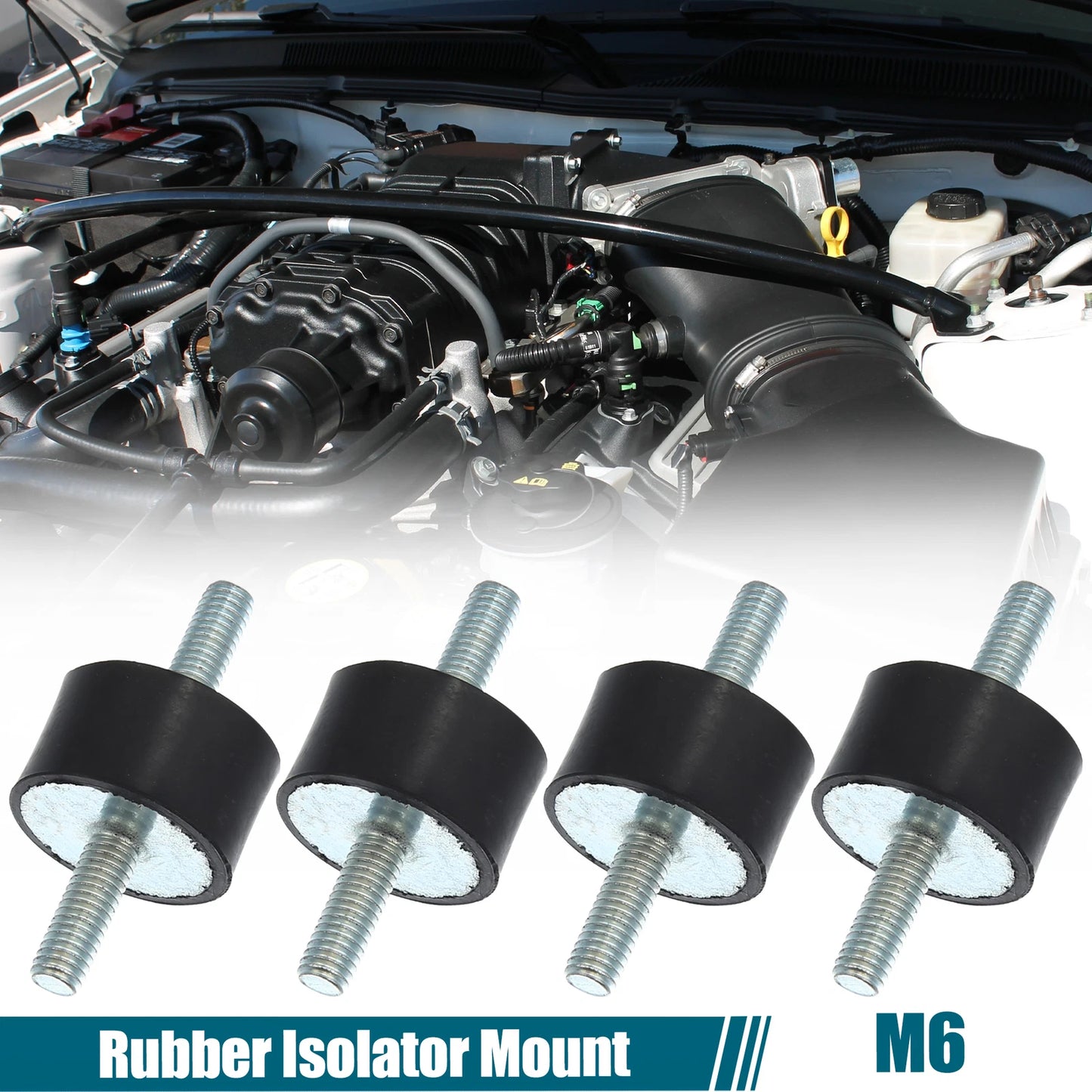 Set of 4 M6 Anti Vibration Rubber Isolator Dampers 25x15mm