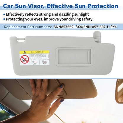 Set of 2 Right Passenger Side Sun Visors for Volkswagen Tiguan (2018–2024) 5NN-857-552-L-SX4