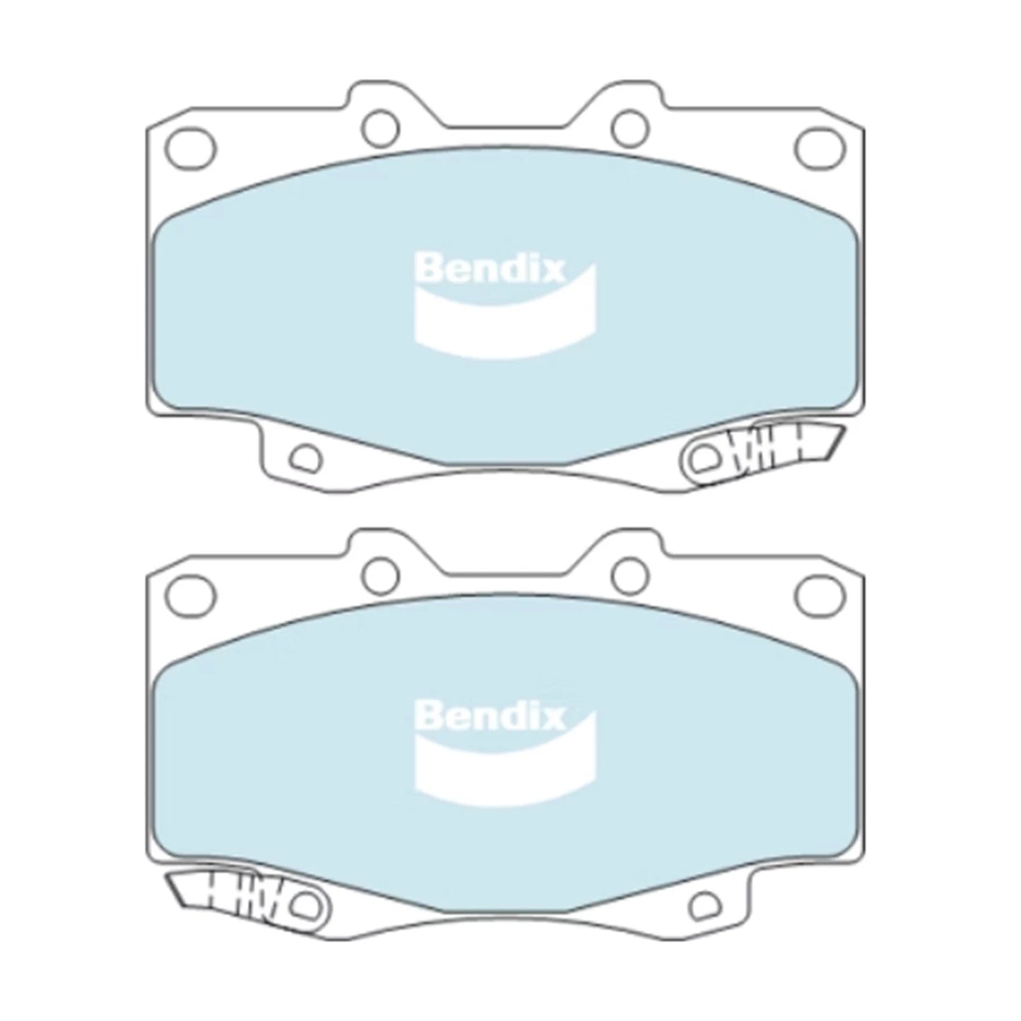 Set of 4 Bendix Front Disc Brake Pads for Hilux (2005–2016)