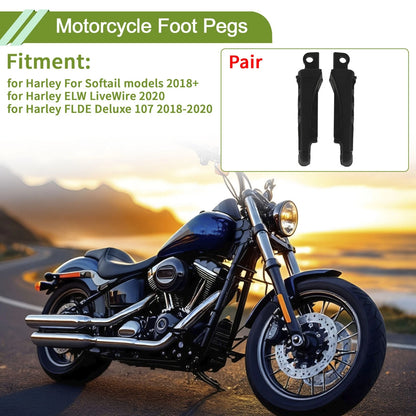 1 Pair Motorcycle Foot Pegs for Harley Softail (2018–Present) Matte Black