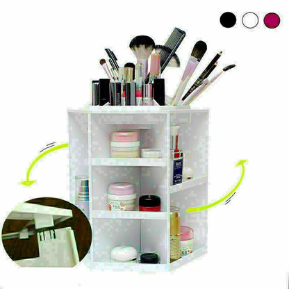 360° Rotating Makeup Organizer for Cosmetic Display Storage Rack
