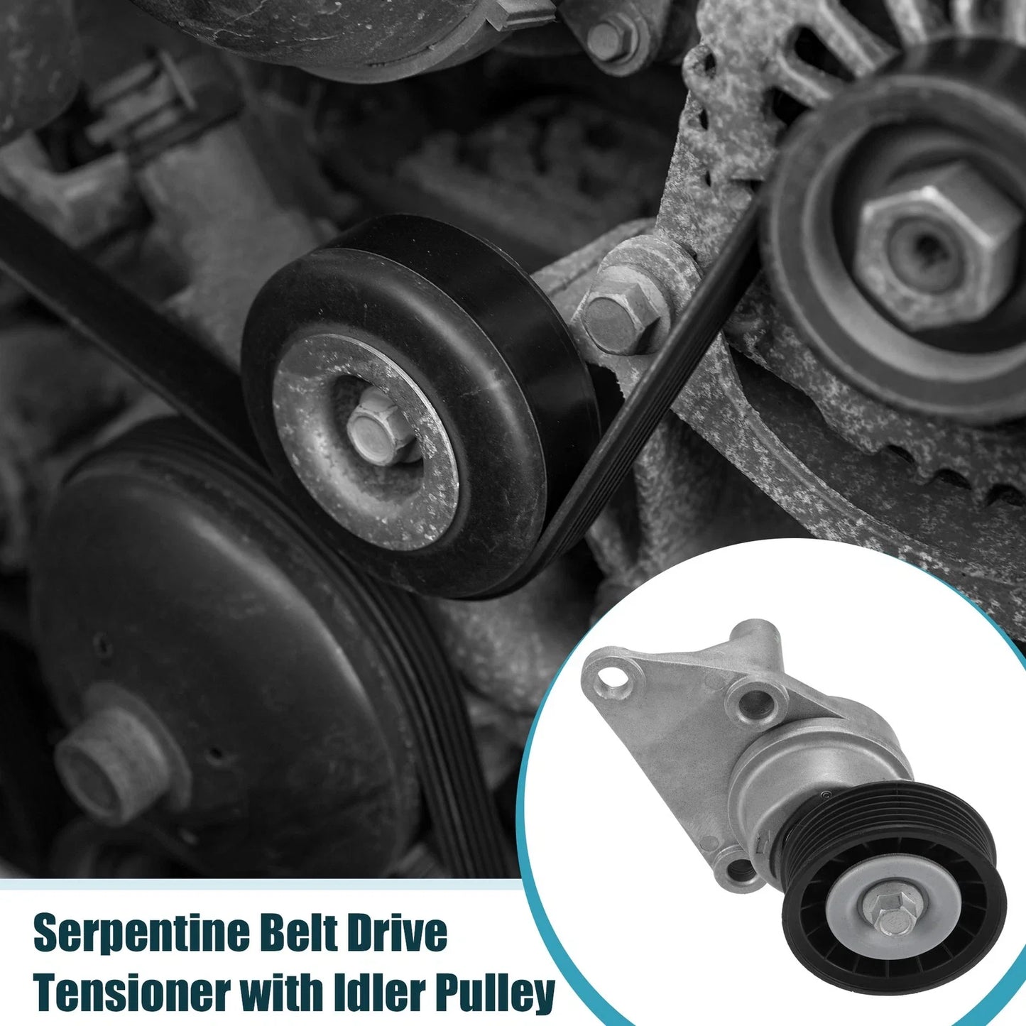 Drive Belt Tensioner Idler Pulley Assembly for Chevy Avalanche (2002-2013)