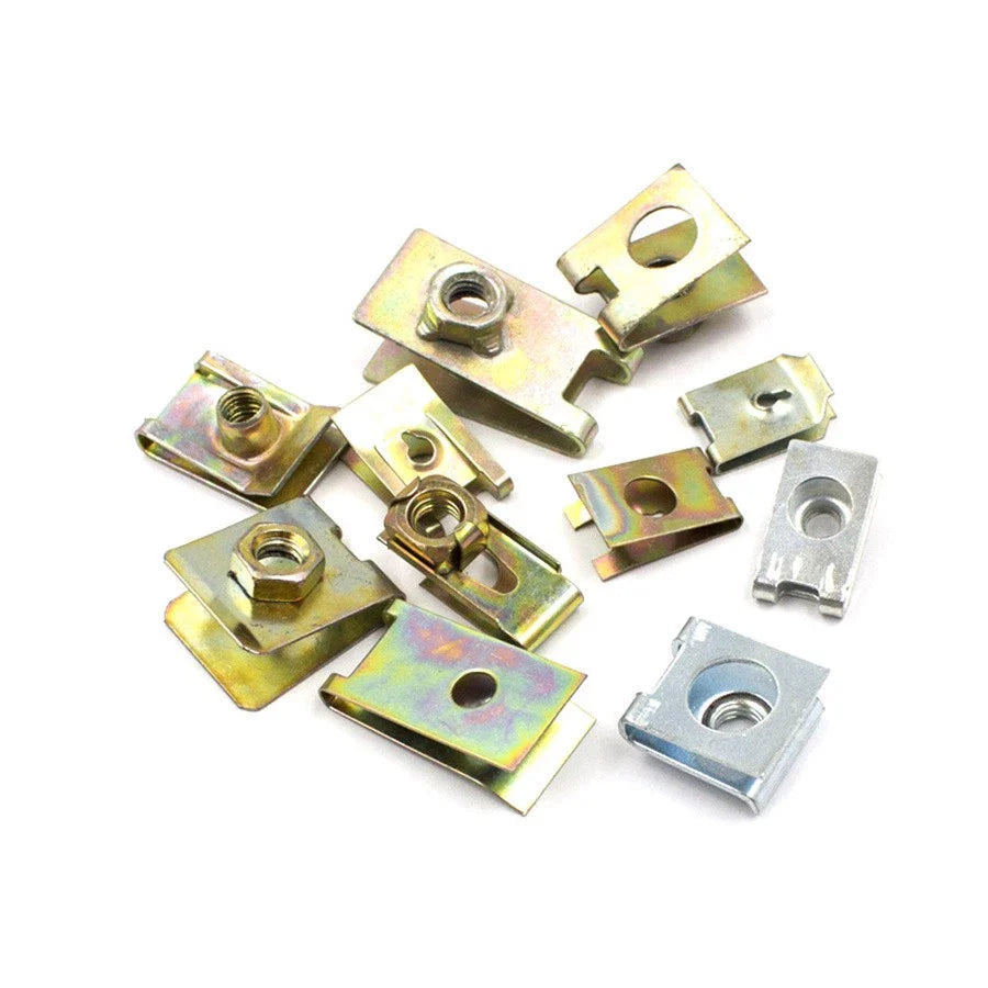 150 Pcs U-Type Metal Screw Nut Clips for Car Fender Bumper