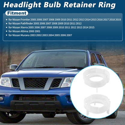 2pc Headlight Bulb Retainer Ring for Nissan Frontier Altima Murano (2000–2023) 260290Z800