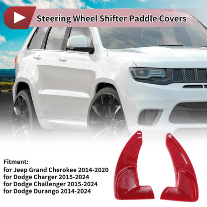 Set of 2 Red Plastic Steering Wheel Paddles for Jeep Grand Cherokee (2014–2020)