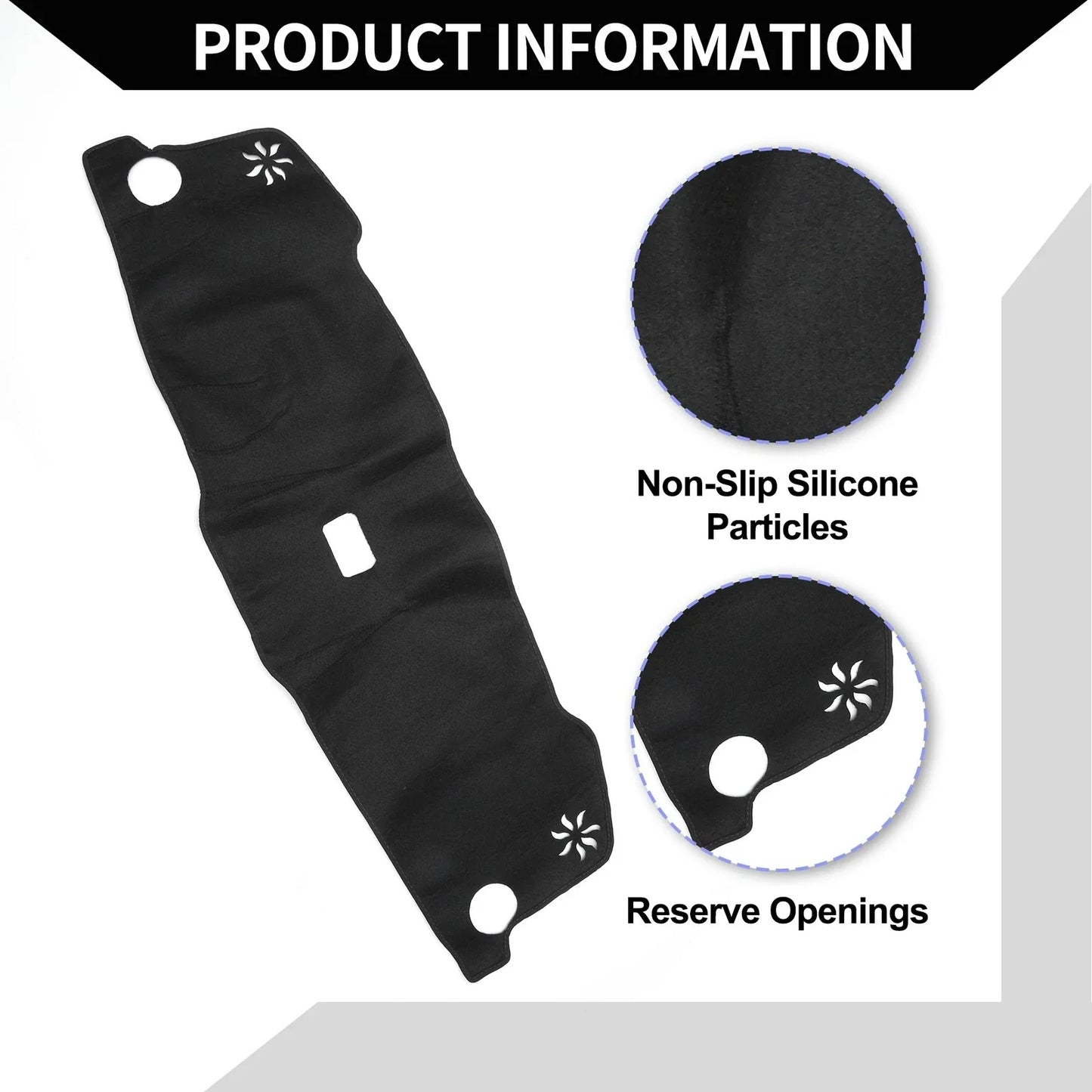 Dashboard Cover Mat for Honda Vezel RV3-RV6 (2021-2024) Black Protector Set