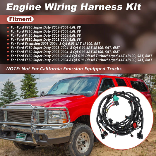 Engine Wiring Harness for Ford F250-F550 Super Duty 6.0L V8 (2003–2004) 3C3Z-12B637-BA