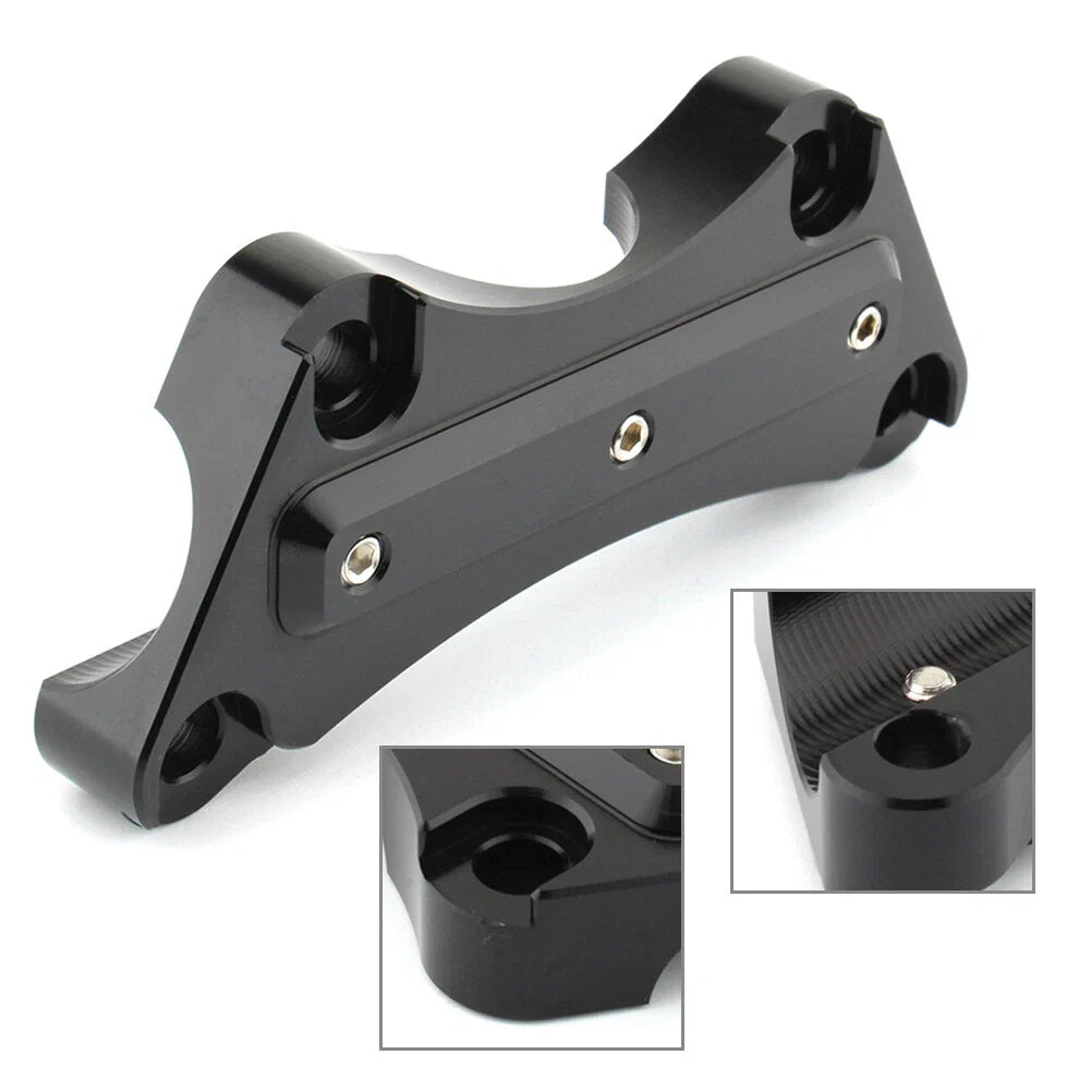 3-Hole Black 1" Handlebar Risers Top Clamp for Harley Touring (1997-2019)