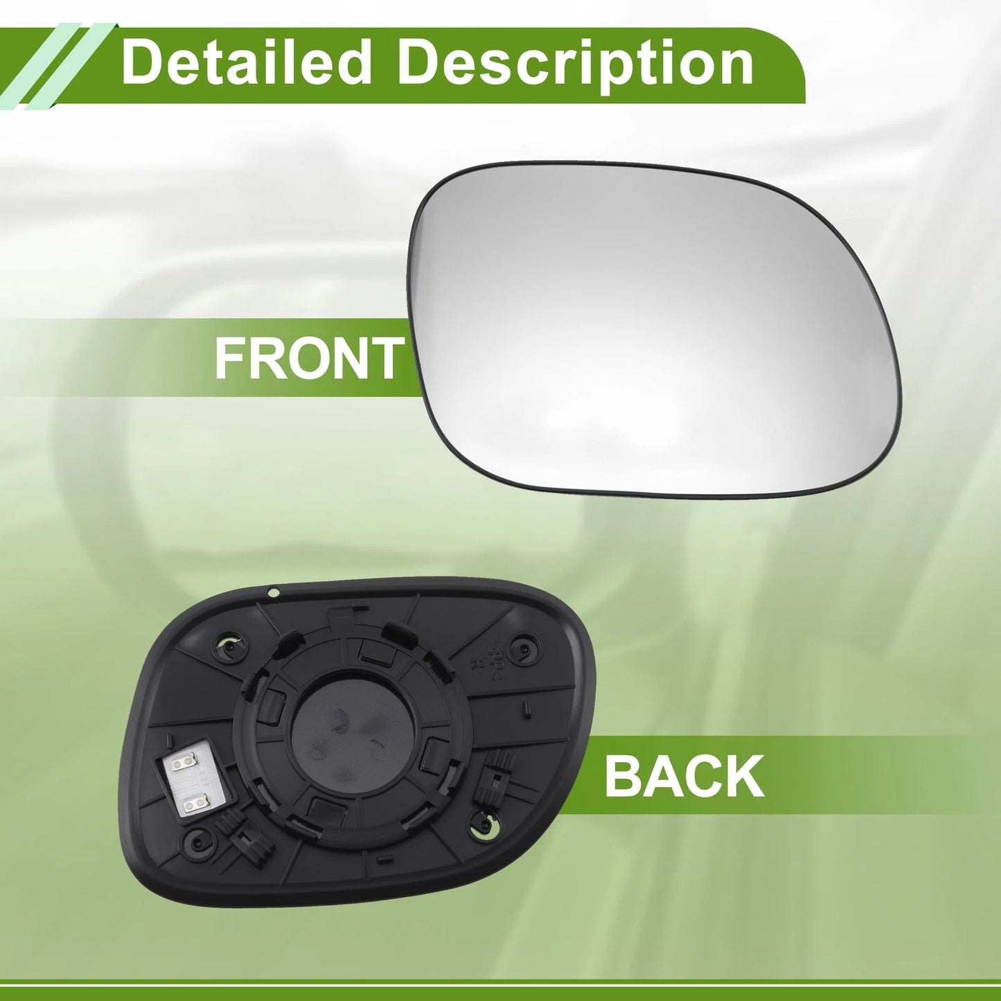 Set of 1 Right Passenger Side Mirror Glass for Kia Soul (2010–2019) 87621B2000