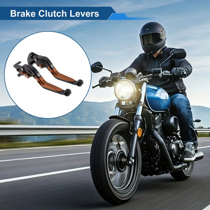 Adjustable Brake Clutch Levers for Yamaha MT125 (2014–2023) Black Orange