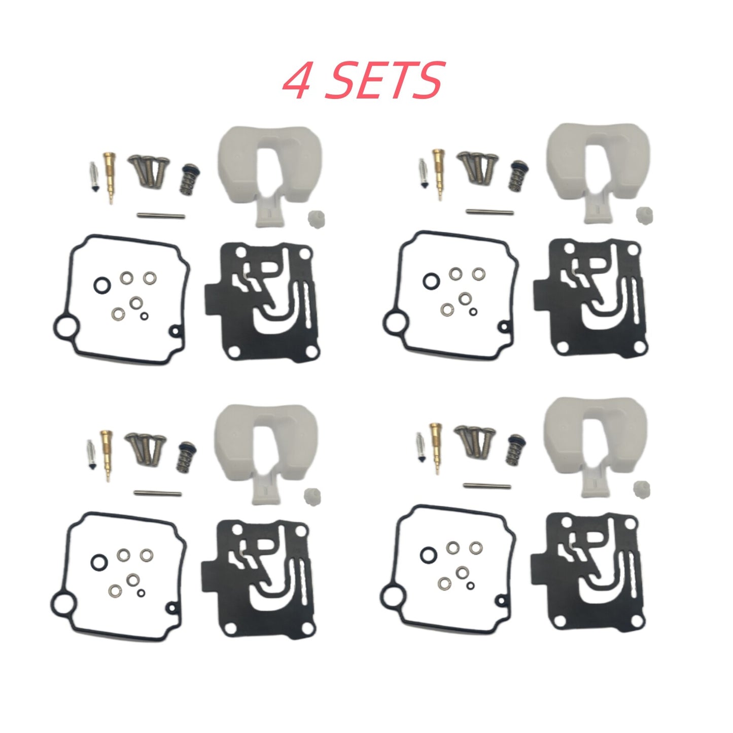 Set of 4 Carburetor Rebuild Kits for Yamaha F50-T50hp (2001–2004)