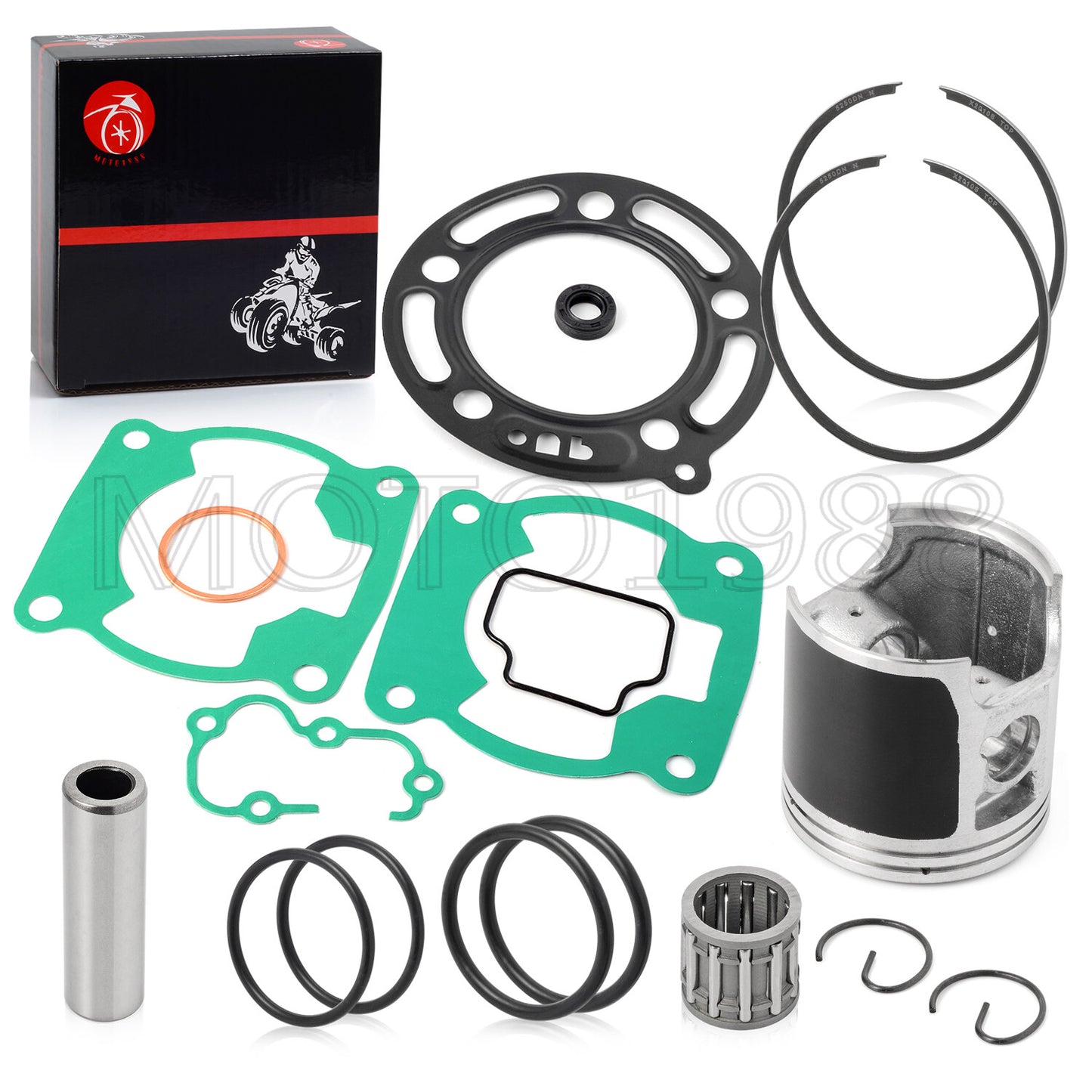 Piston Bearing & Ring Gasket for Kawasaki KX100 (1995–2013) STD Bore 52.5mm