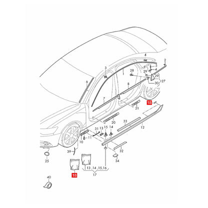 Set of 4 Side Skirt Clips for Audi A6 C7 S6 RS6 (2012–2014)