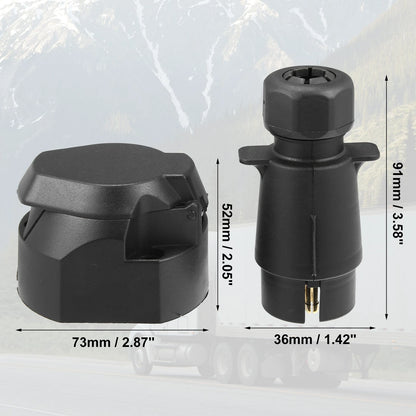 2X 7 Pins 12V European Car Trailer RV Boat Plug Socket Adapter Connector