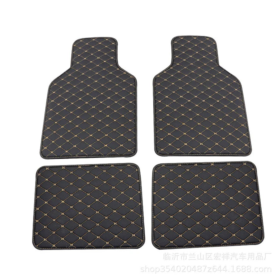 4 Pcs PU Leather Car Floor Mats