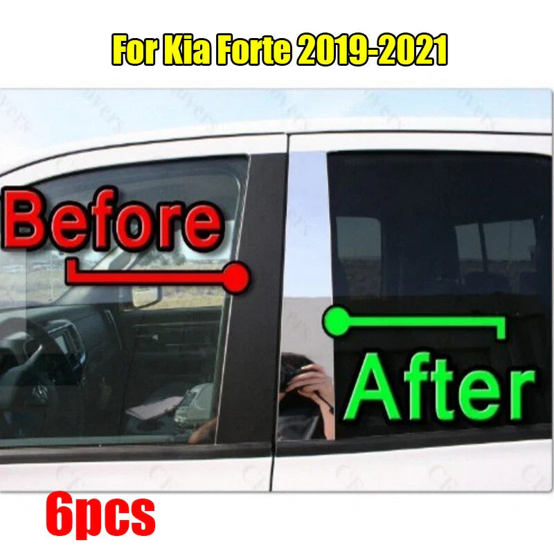 Chrome Pillar Trim Door Cover Mirrored Post for Kia Forte (2019–2021)