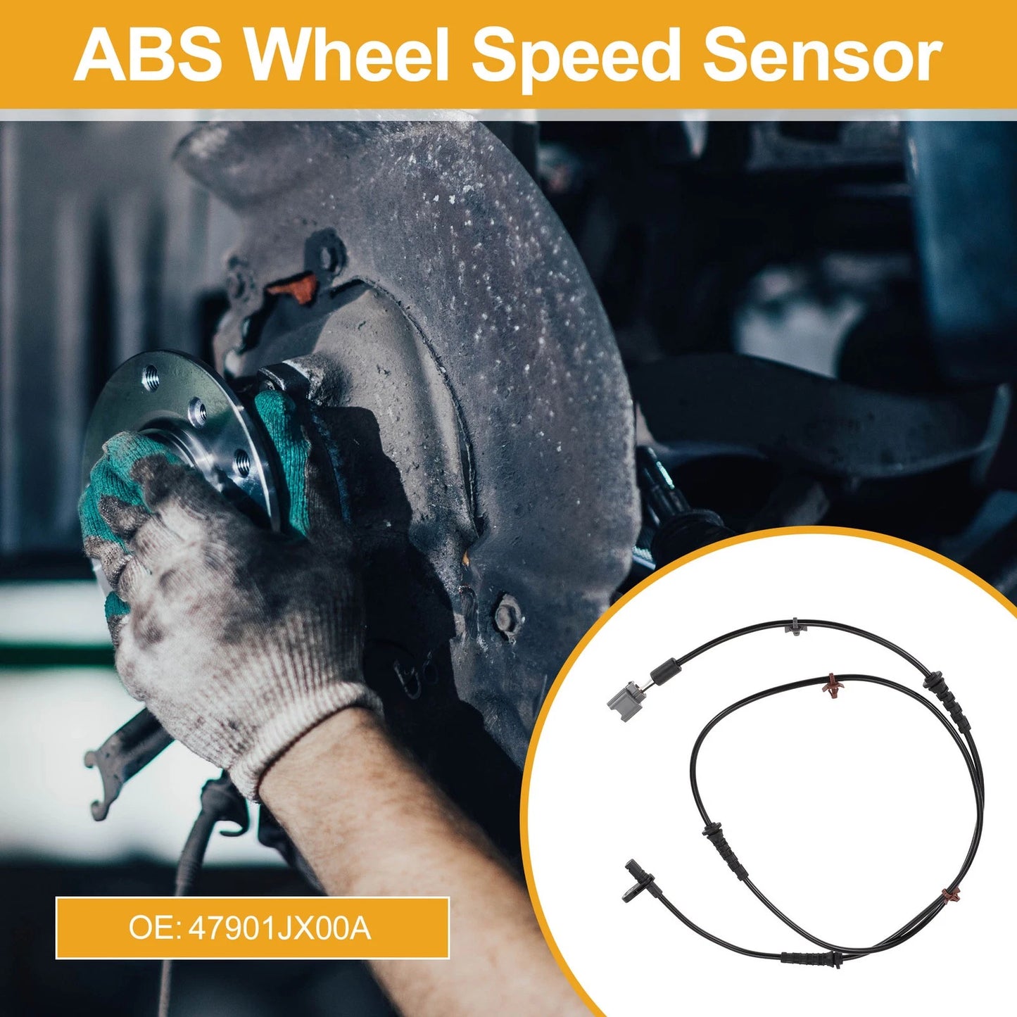 ABS Wheel Speed Sensor No. 47901JX00A for Nissan NV200 (2010–2013) Rear Left