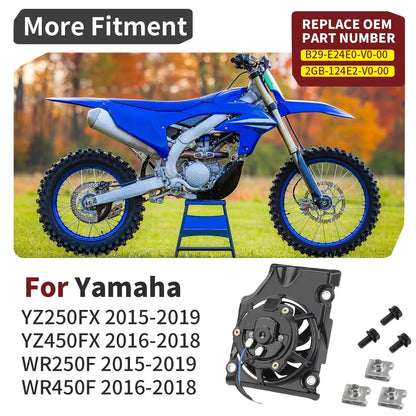 Radiator Fan Kit for Yamaha YZ450FX/WR450F, YZ250FX/WR250F (2015–2019)