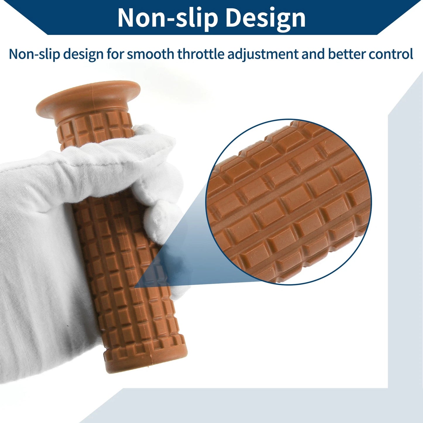 7/8" Motorcycle Hand Grips   - Light Brown