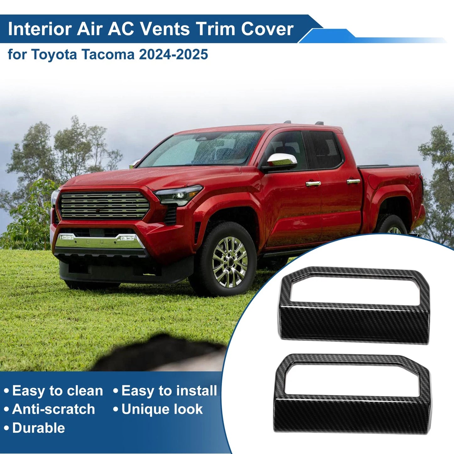 Air Condition Outlet Vent Trim Cover Frame for Toyota Tacoma (1Pair)