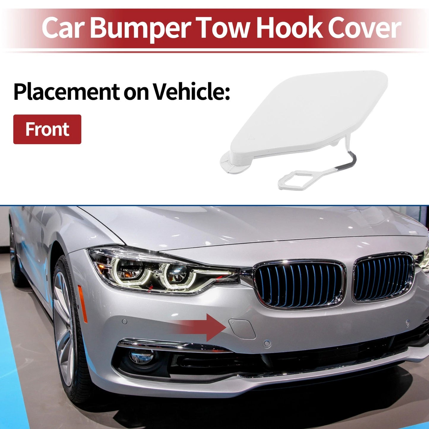 Front Tow Hook Cover for BMW 320i (2016–2018) No. 51117396837 White