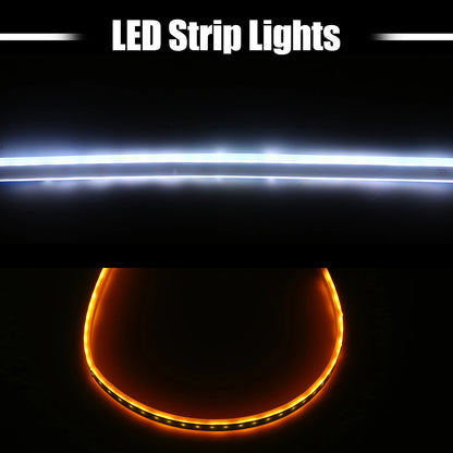 1 Pair LED Headlight Strip for Car (30cm) - Daytime Running Lights