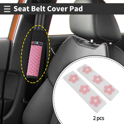 2X Pink Seat Belt Cover Pad for Universal Fit (24cm)