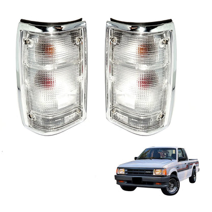 Set of 2 Chrome Rear Tail Lights for Mazda B Series Bravo (1986–1997)