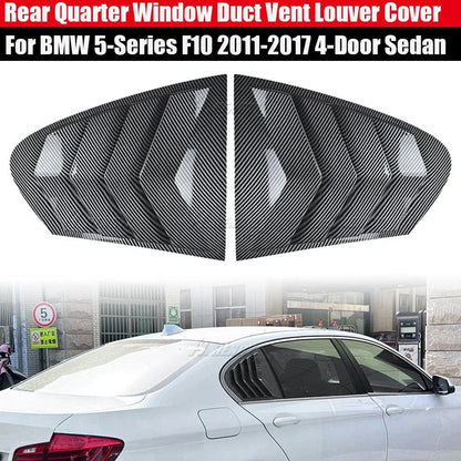 Carbon Look Rear Side Window Louver Vent Cover for BMW 5-Series (2011–2017)