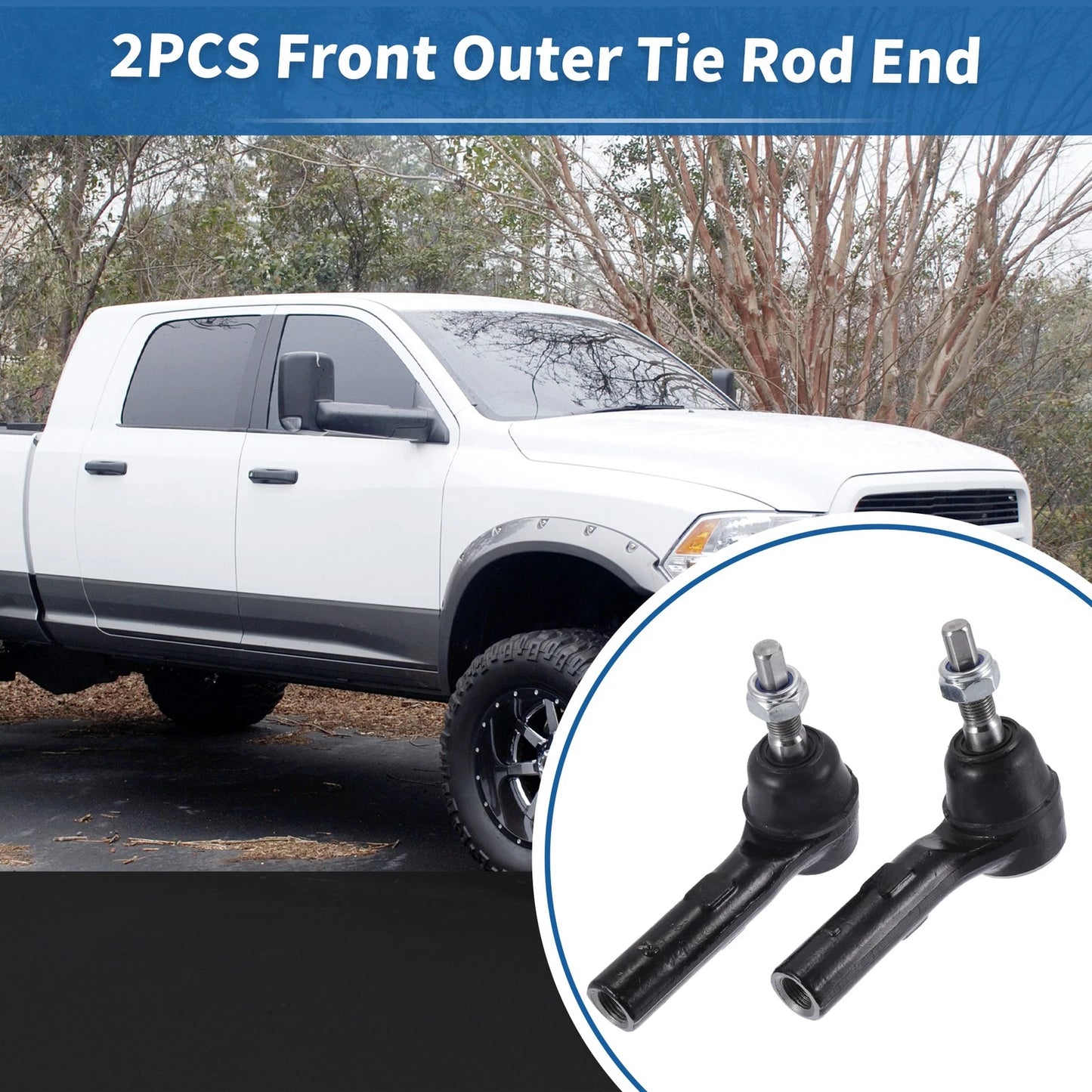 2X Front Outer Tie Rod End Links for Dodge Dakota (2000–2004) No. ES3572/ES3573
