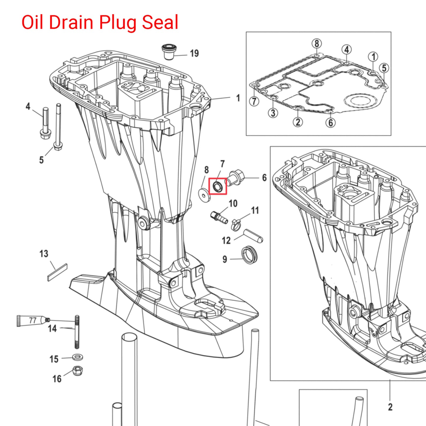 Oil Drain Plug Seal Washer for Mercury 4-Stroke 35-60HP