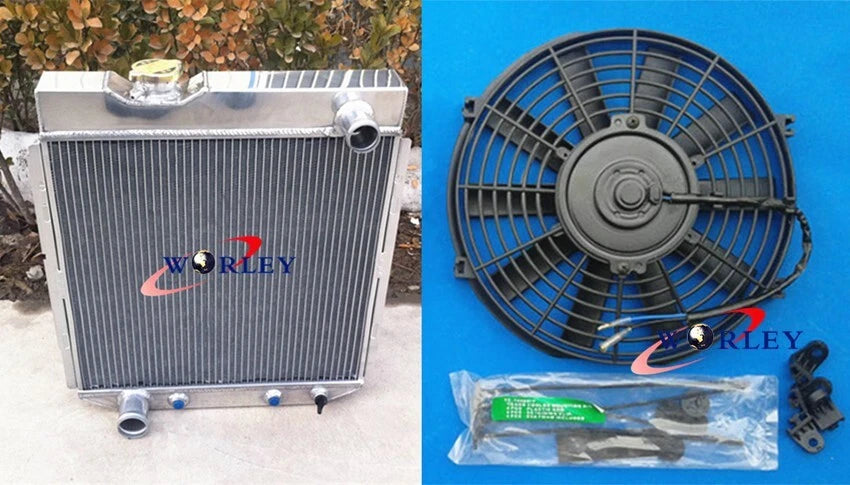 3-Row Aluminum Radiator with Fan for Ford Mustang (1965–1966)