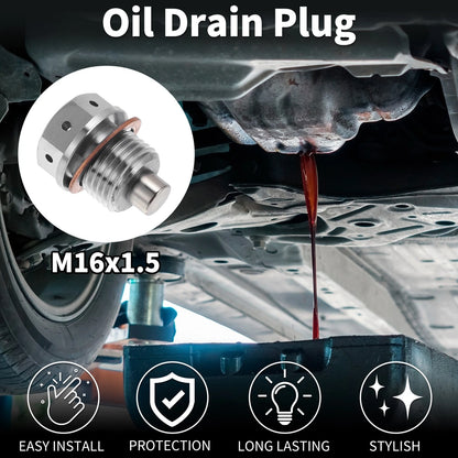 M16x1.5 Magnetic Oil Drain Plug for Universal Applications (1 Pc)